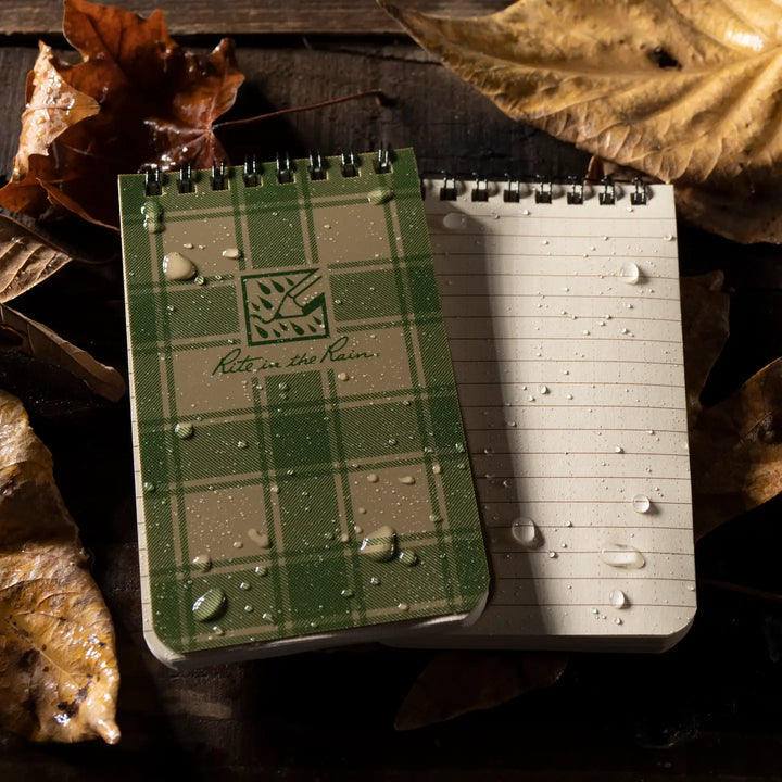 Green Plaid Top Spiral Notebook