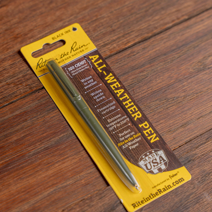 All-Weather Metal Clicker Pen - Olive