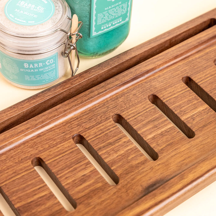 Walnut Slotted Bath Caddy