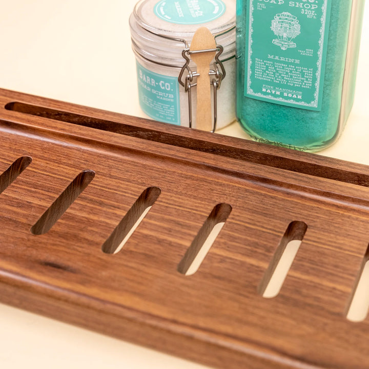 Walnut Slotted Bath Caddy