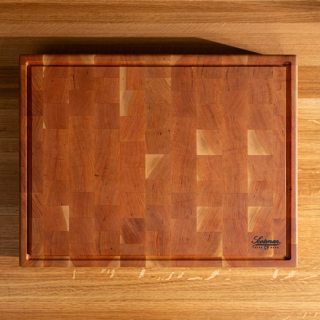 Cherry End Grain Rectangle Butcher Block with Juice Groove