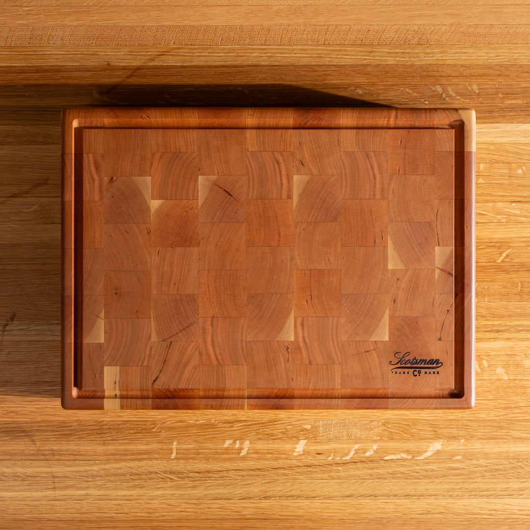 Cherry End Grain Rectangle Butcher Block with Juice Groove