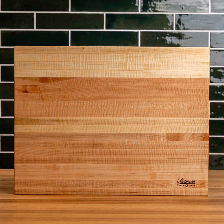 Large Curly Maple Eased Edge Butcher Block