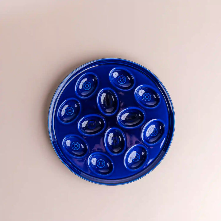 Fiesta twilight blue egg plate