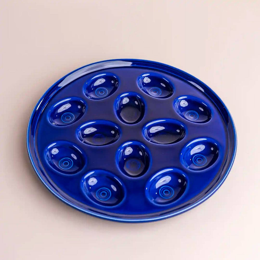 Fiesta twilight blue egg plate