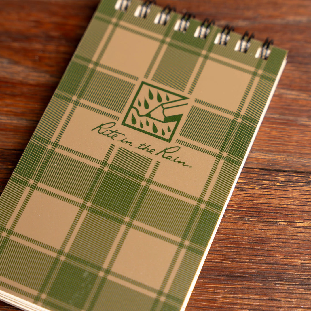 Green Plaid Top Spiral Notebook