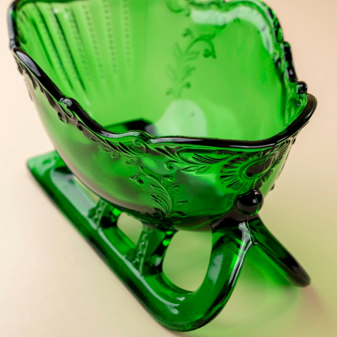 Hunter Green Sleigh Candy Dish