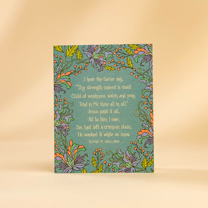 Jesus Paid It All Hymn Greeting Card