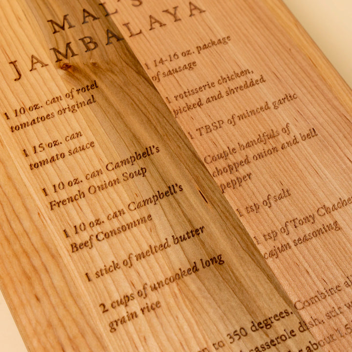 Mal's Jambalaya Recipe Board