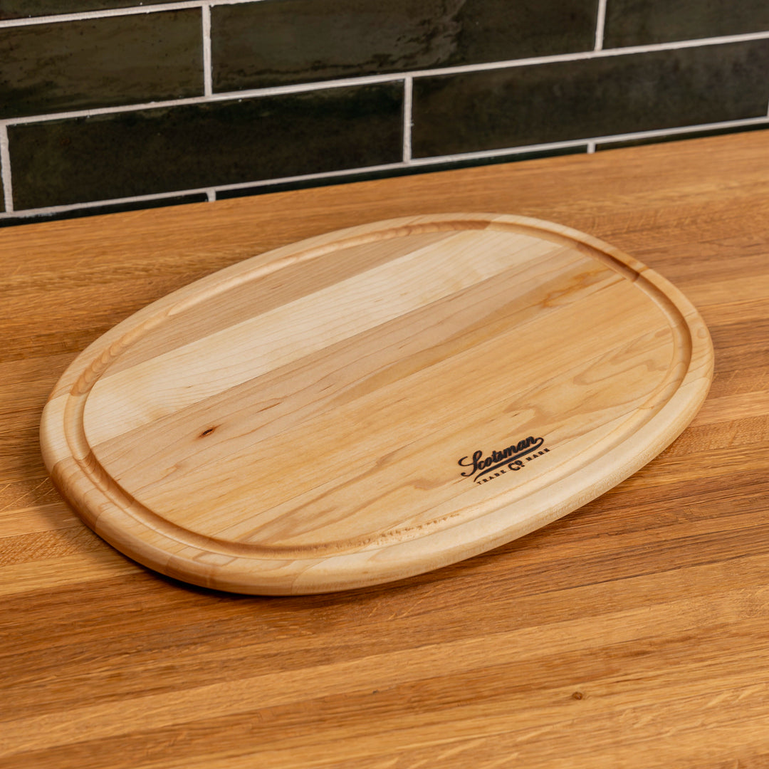 Maple Oval Serving Board with Juice Groove