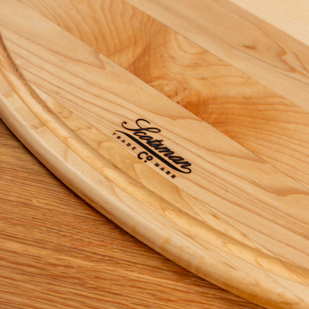 Maple Oval Serving Board with Juice Groove