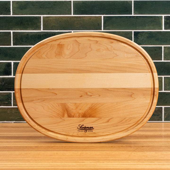 Maple Oval Serving Board with Juice Groove