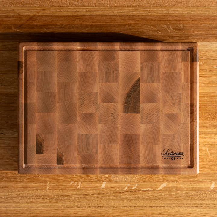 Maple End Grain Rectangle Butcher Block with Juice Groove