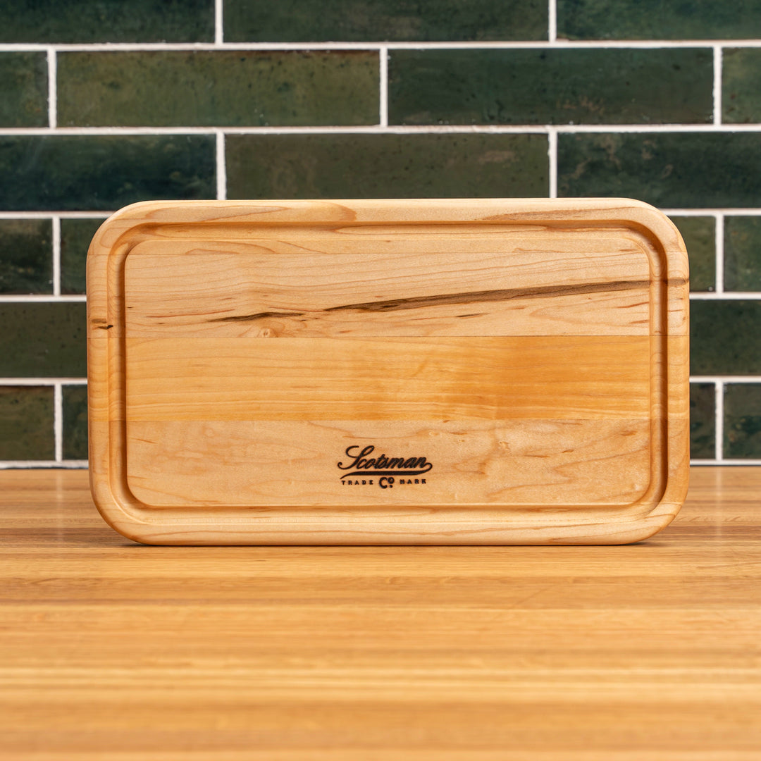 Maple Rectangle Serving Board with Juice Groove