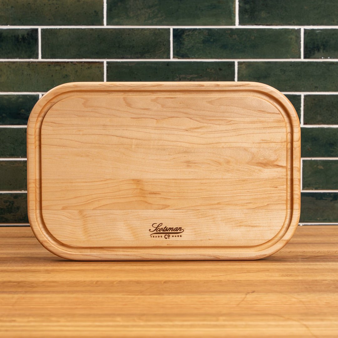 Maple Rectangle Serving Board with Juice Groove