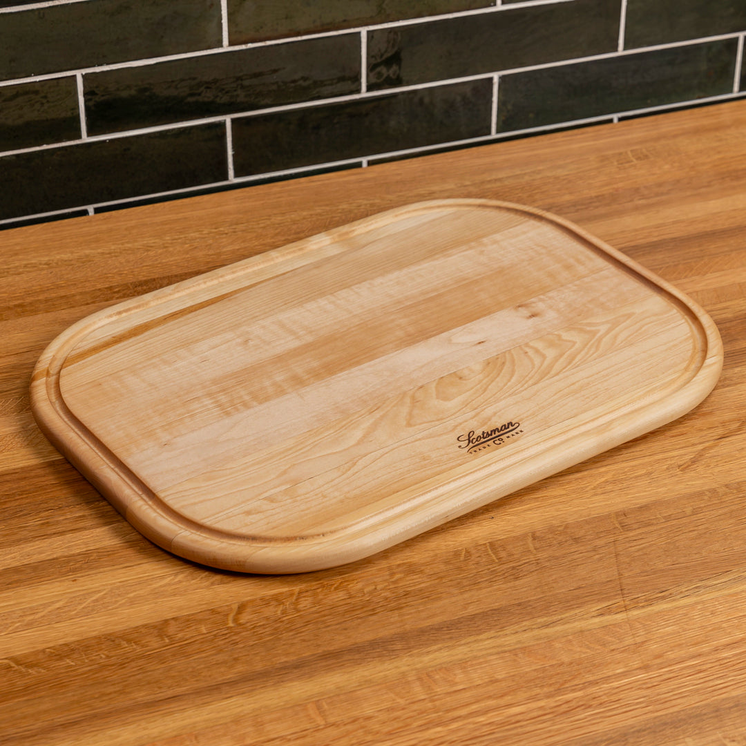 Maple Rectangle Serving Board with Juice Groove