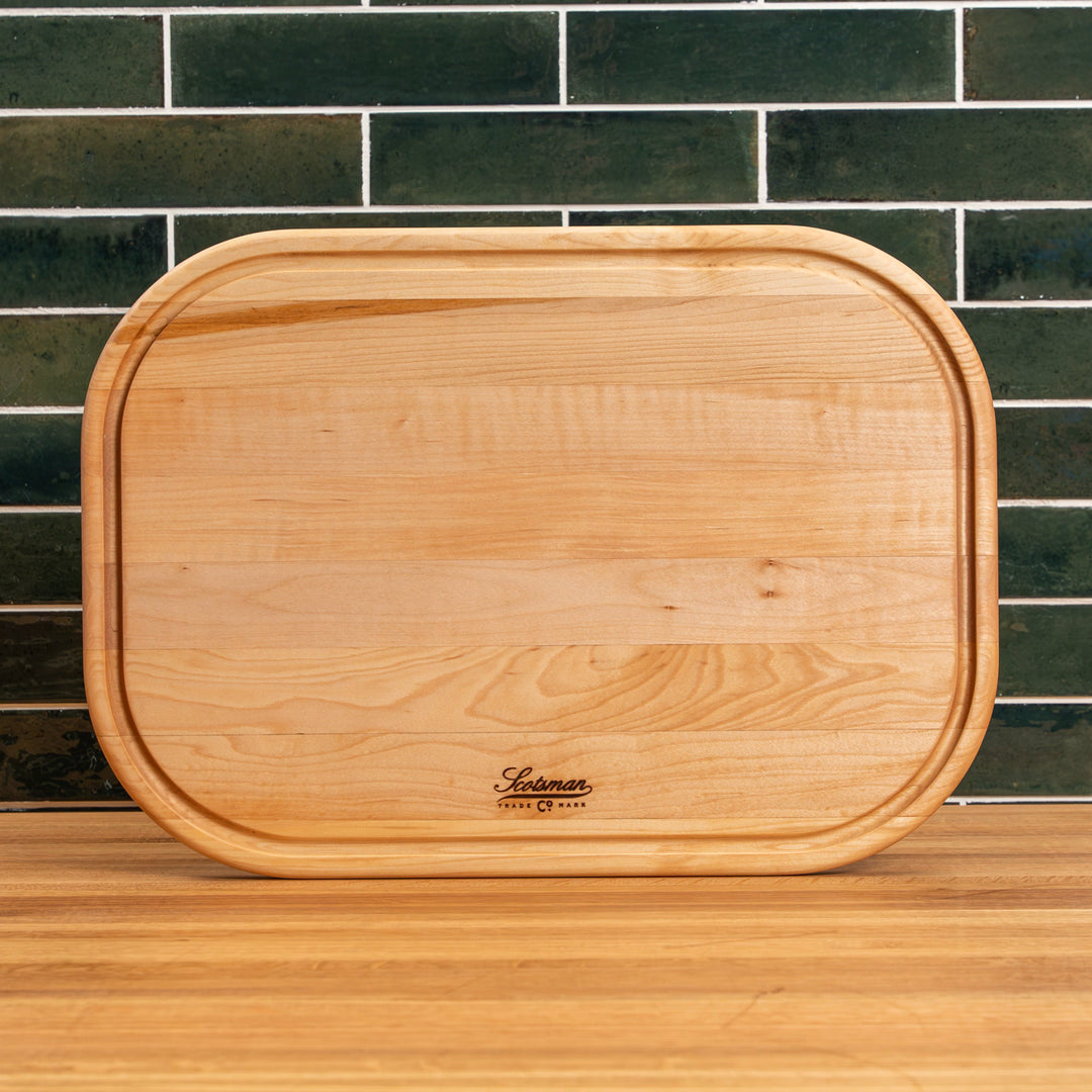 Maple Rectangle Serving Board with Juice Groove