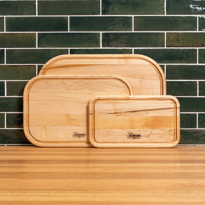 Maple Rectangle Serving Board with Juice Groove