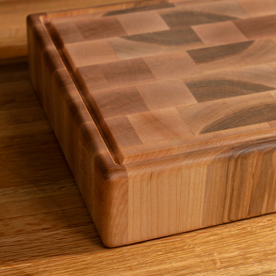 Maple End Grain Square Butcher Block with Juice Groove