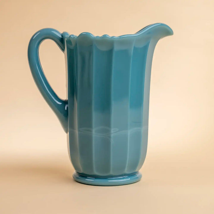 Mosser Glassware Georgia Blue Collection Panel Glass Pitcher