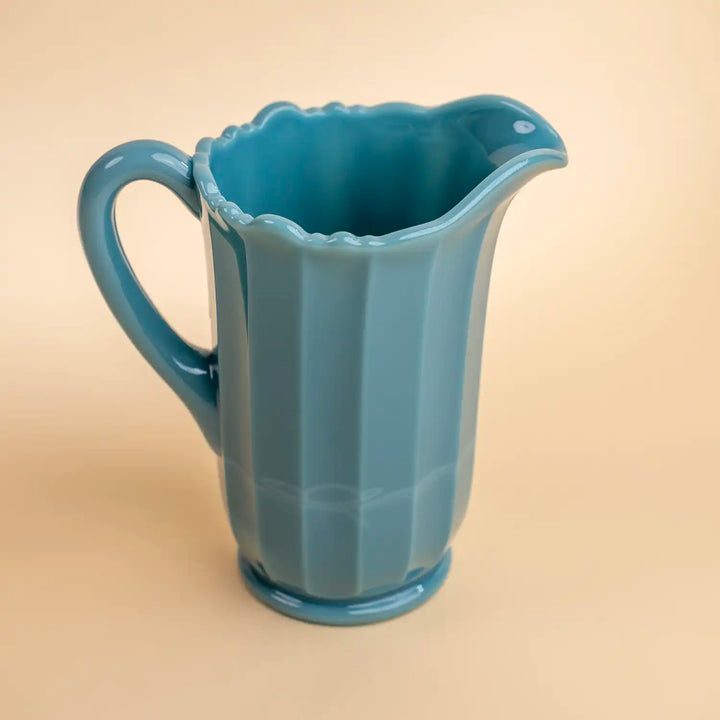 Mosser Glassware Georgia Blue Collection Panel Glass Pitcher