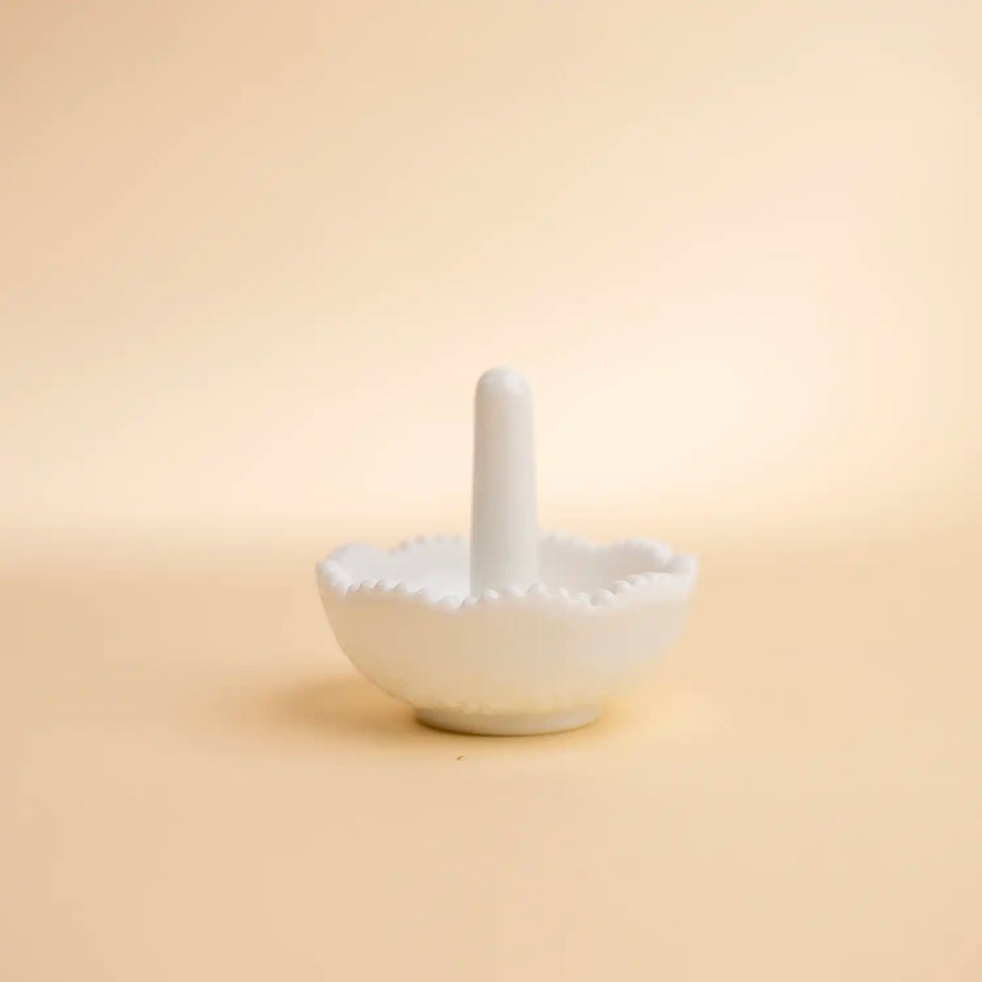 Milk Glass Ring Holder