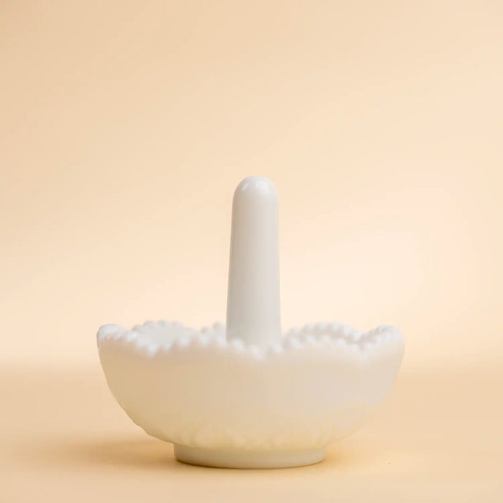 Milk Glass Ring Holder