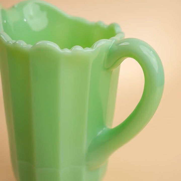 Jadeite Panel Glass Pitcher