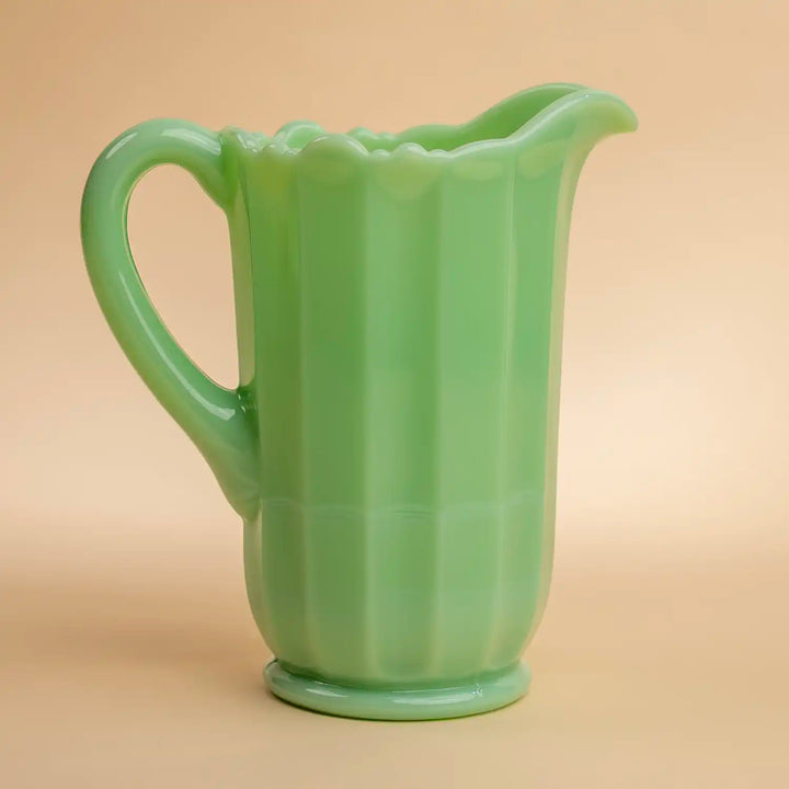 Jadeite Panel Glass Pitcher