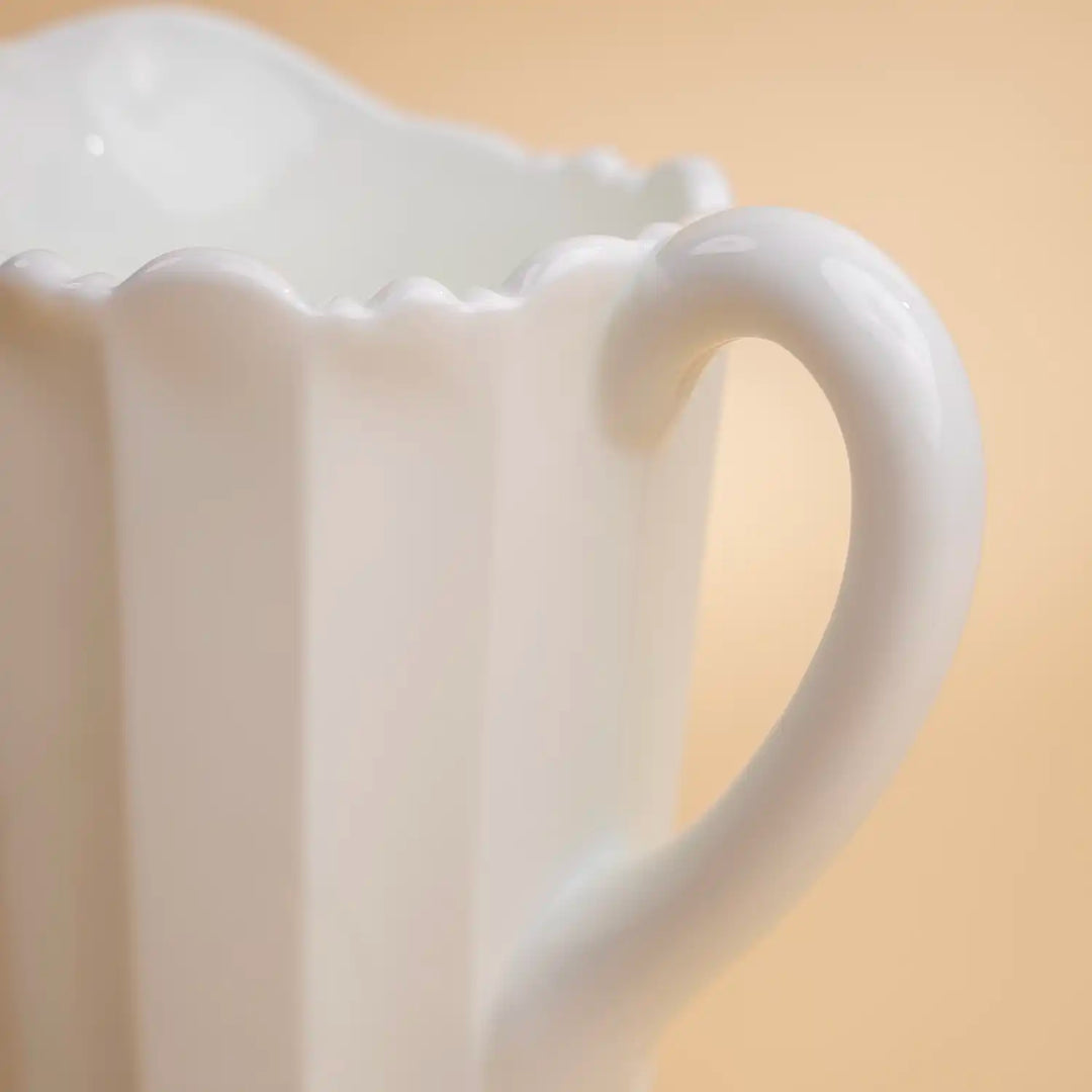 Milk Glass Panel Glass Pitcher