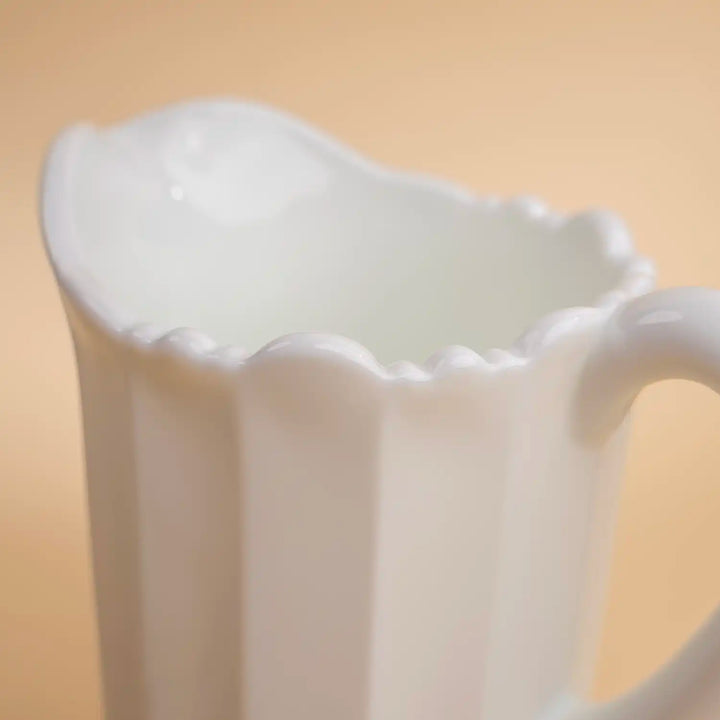 Milk Glass Panel Glass Pitcher