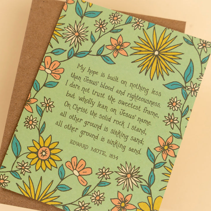 My Hope Is Built Hymn Greeting Card