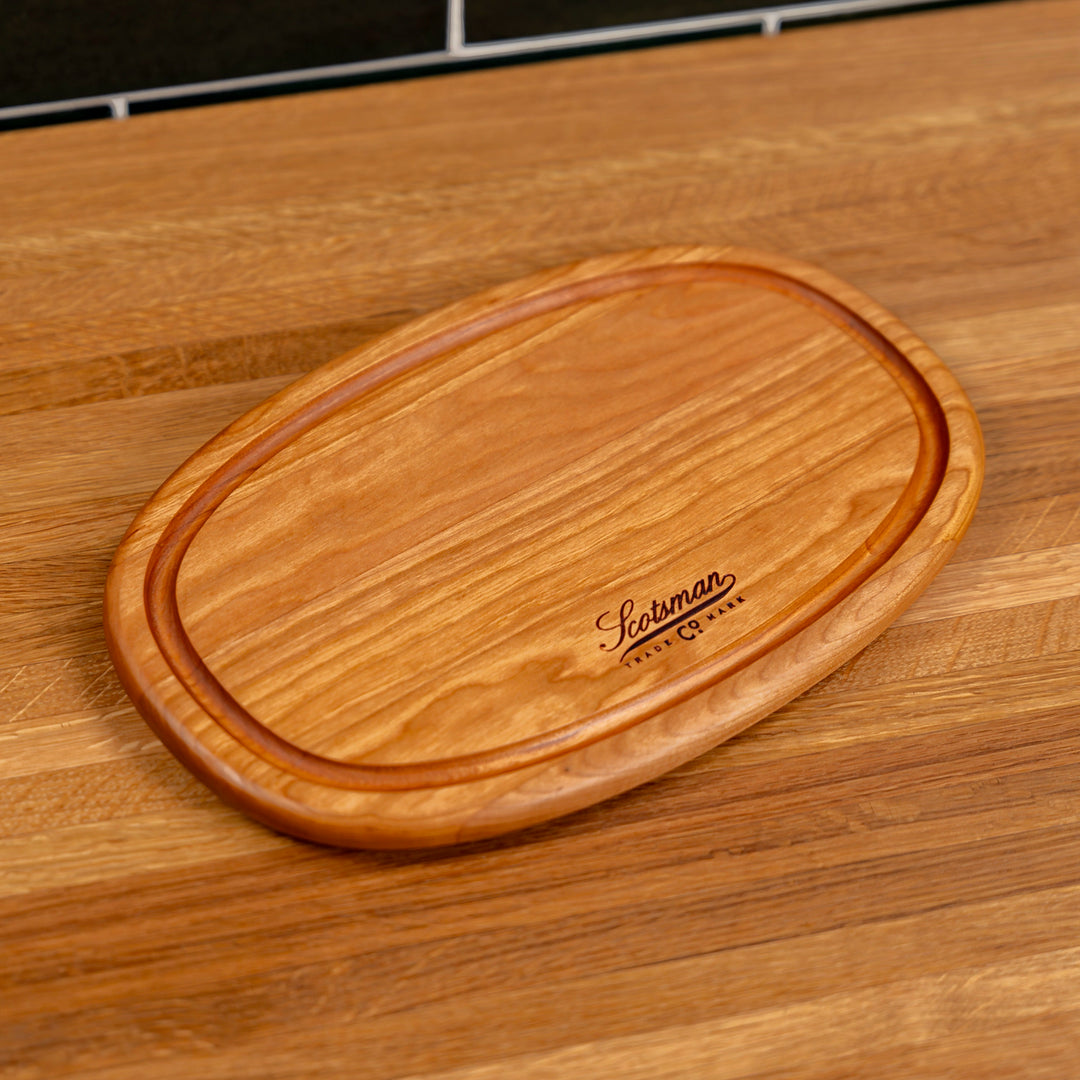 Cherry Oval Serving Board with Juice Groove