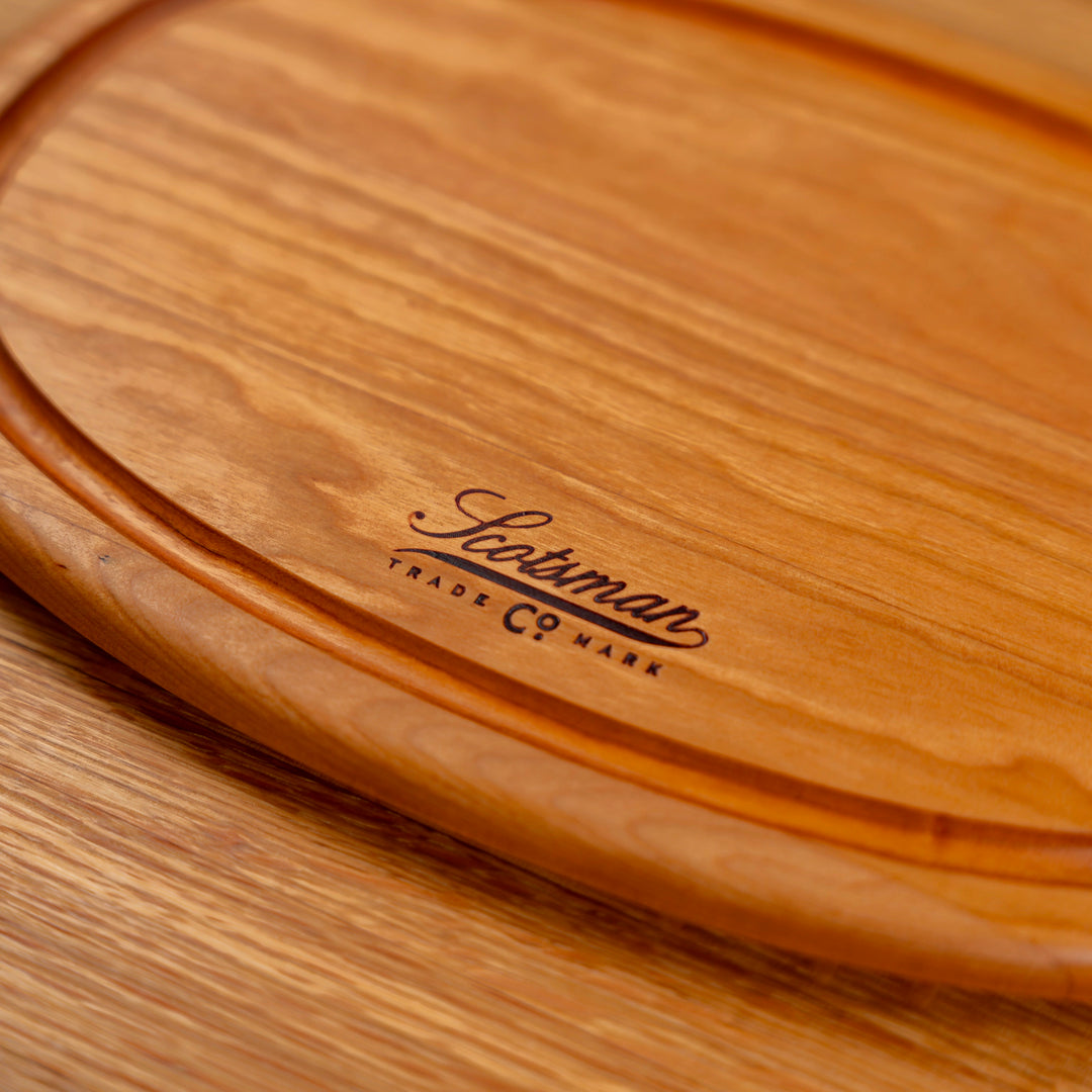 Cherry Oval Serving Board with Juice Groove