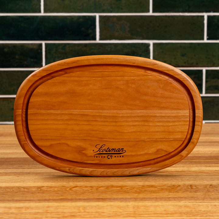 Cherry Oval Serving Board with Juice Groove