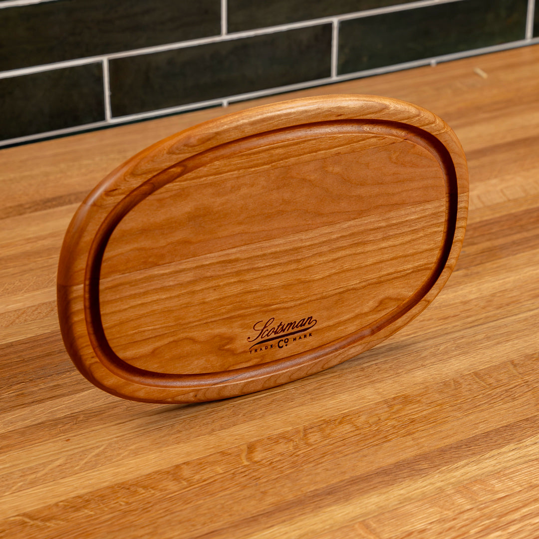 Cherry Oval Serving Board with Juice Groove