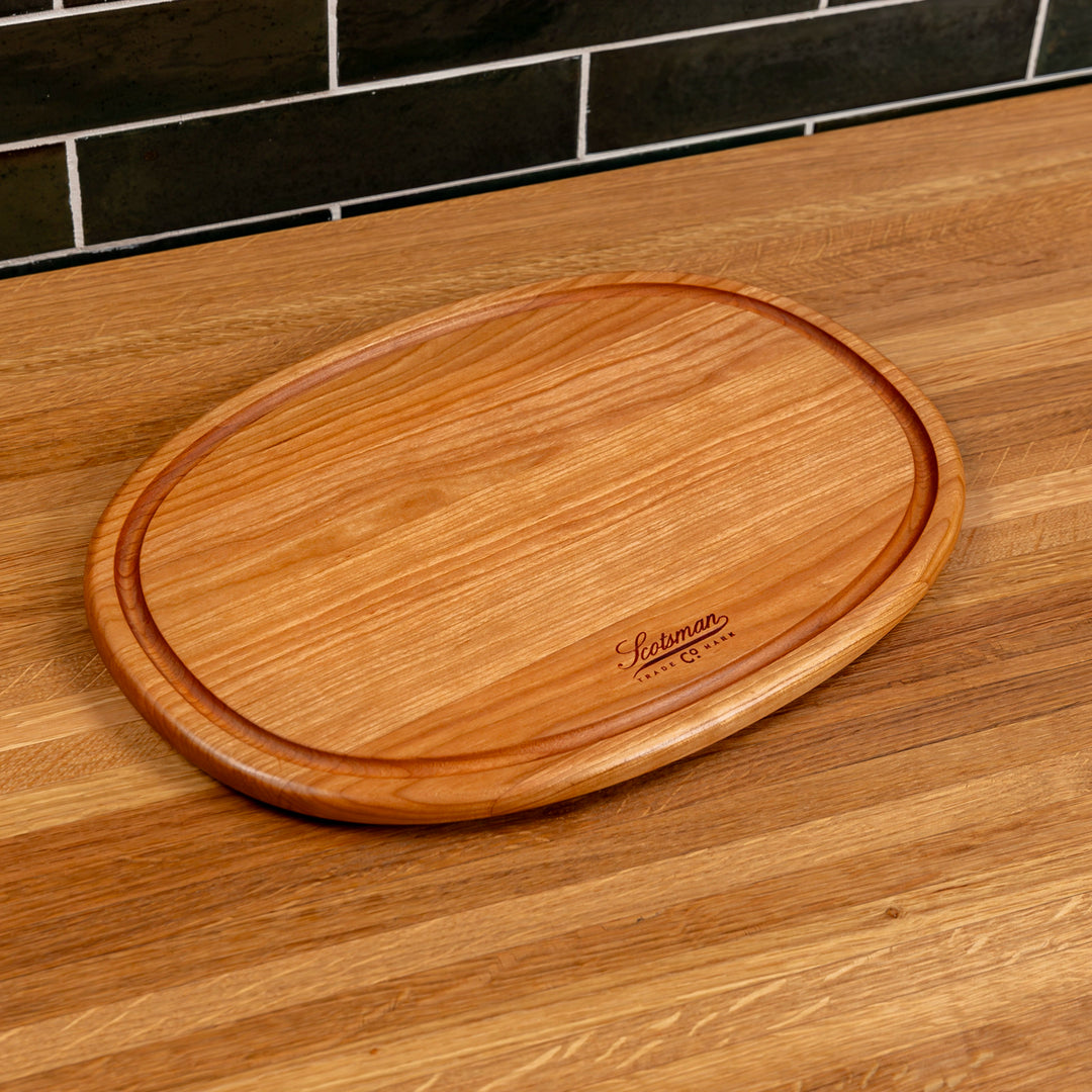 Cherry Oval Serving Board with Juice Groove