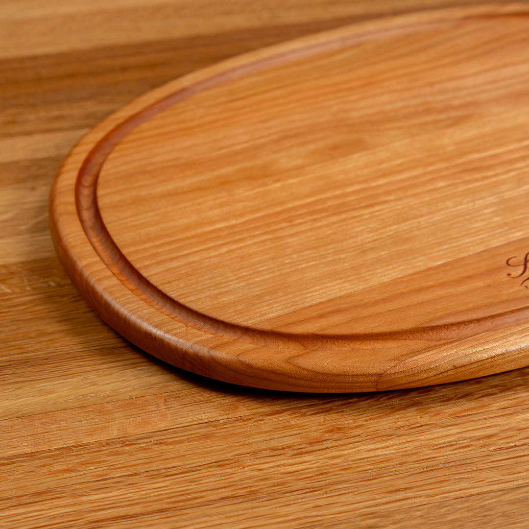 Cherry Oval Serving Board with Juice Groove