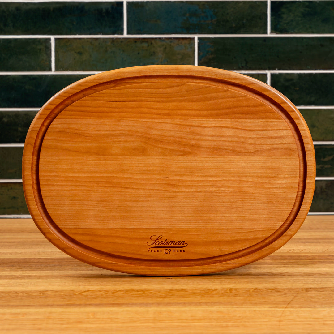 Cherry Oval Serving Board with Juice Groove