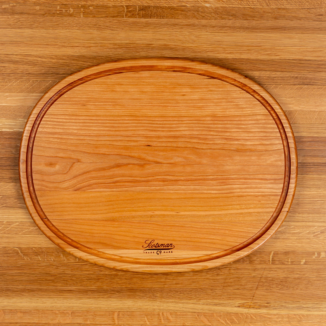 Cherry Oval Serving Board with Juice Groove