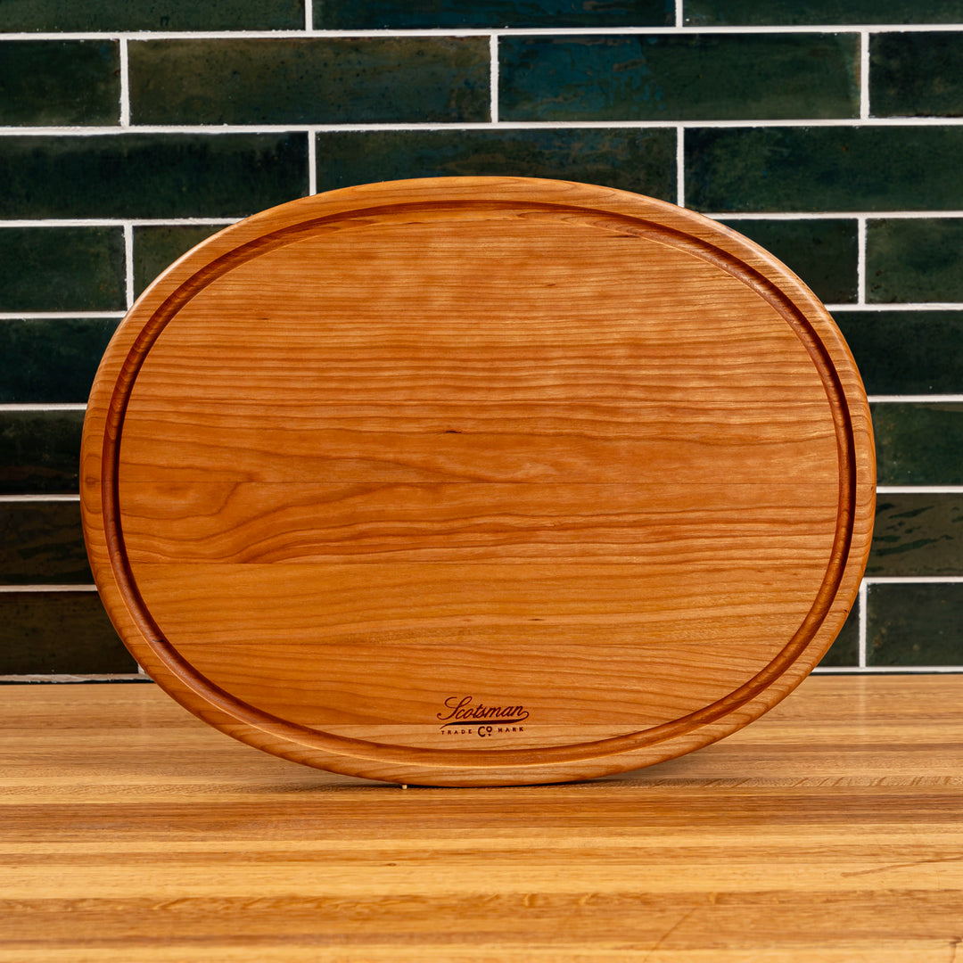 Cherry Oval Serving Board with Juice Groove