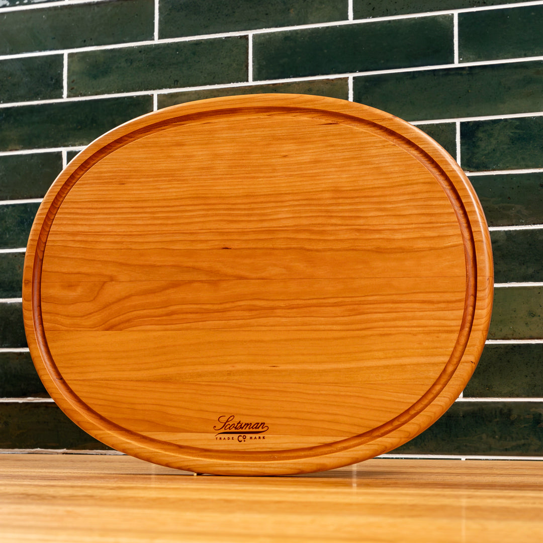 Cherry Oval Serving Board with Juice Groove