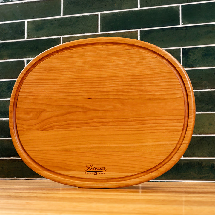 Cherry Oval Serving Board with Juice Groove