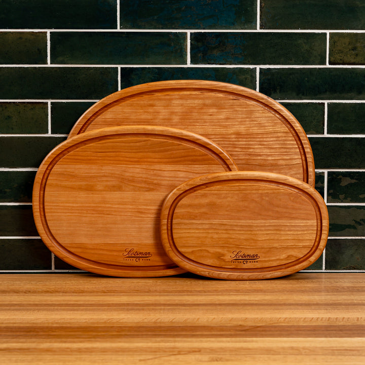 Cherry Oval Serving Board with Juice Groove