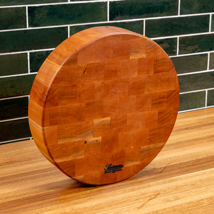 Cherry End Grain Round Butcher Block