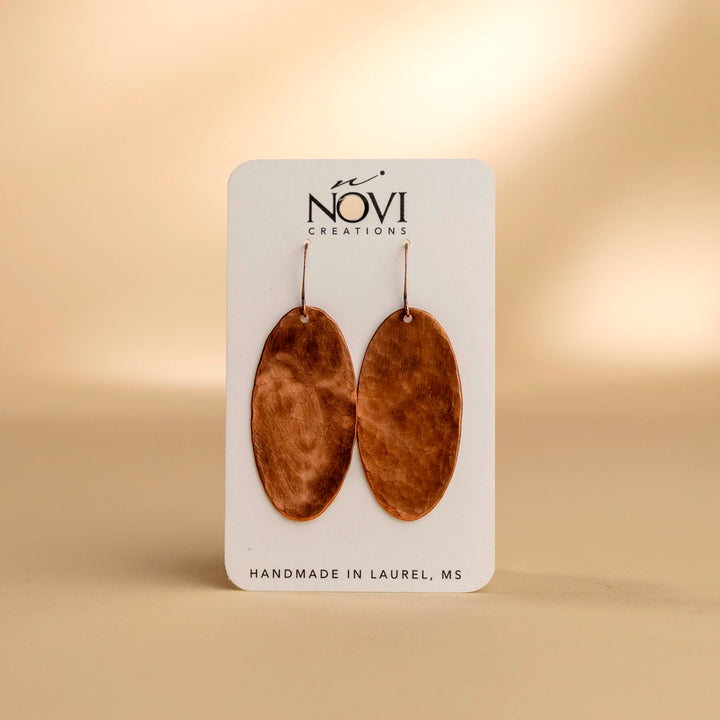 Novi Hammered Oval Earrings