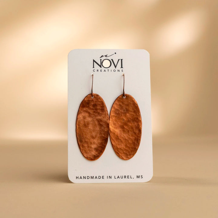 Novi Hammered Oval Earrings