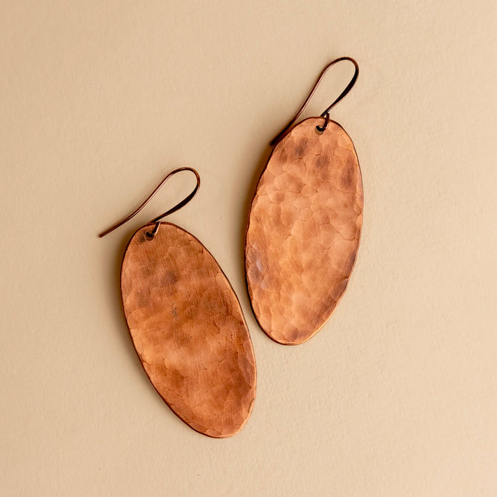 Novi Hammered Oval Earrings