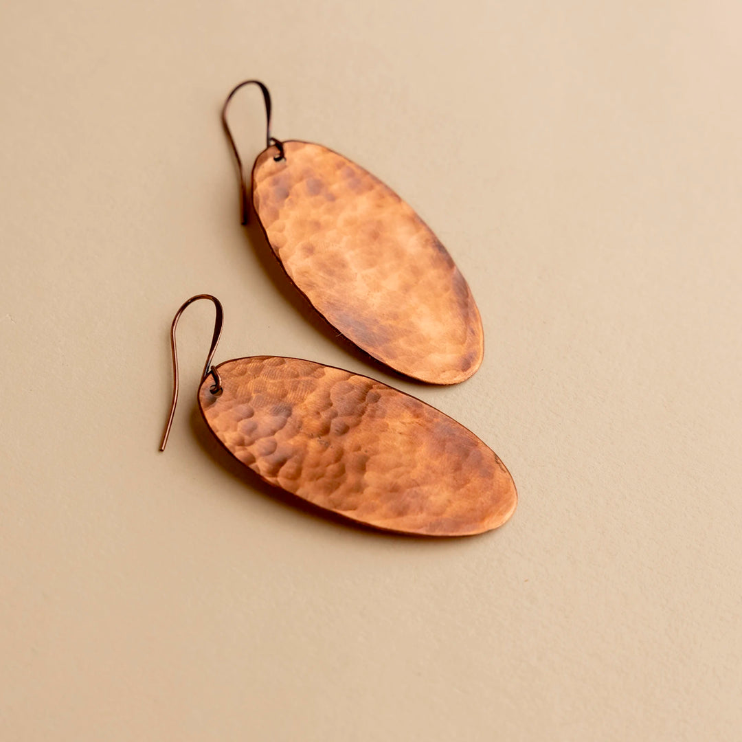 Novi Hammered Oval Earrings