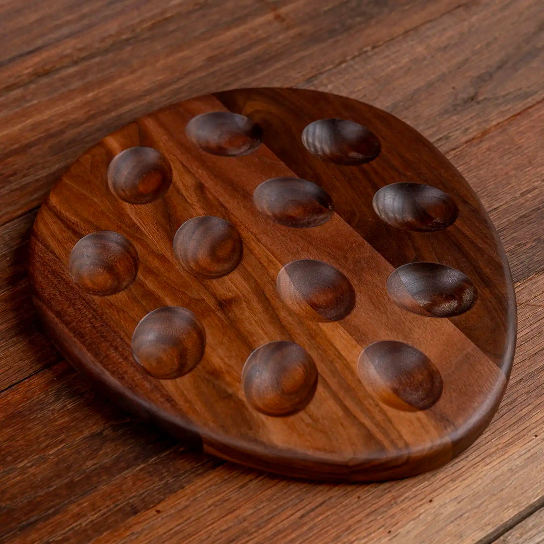 Walnut Deviled Egg Tray | 12 egg